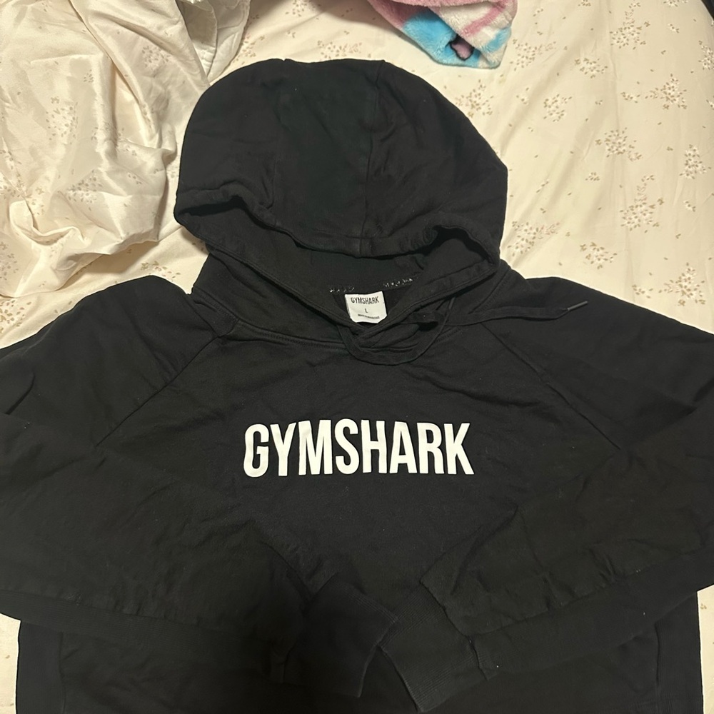 Gymshark Cropped Black Hoodie L